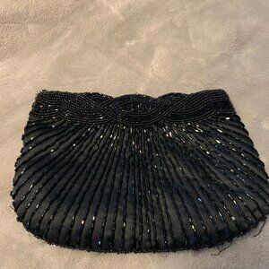 accessory lady little black beaded purse